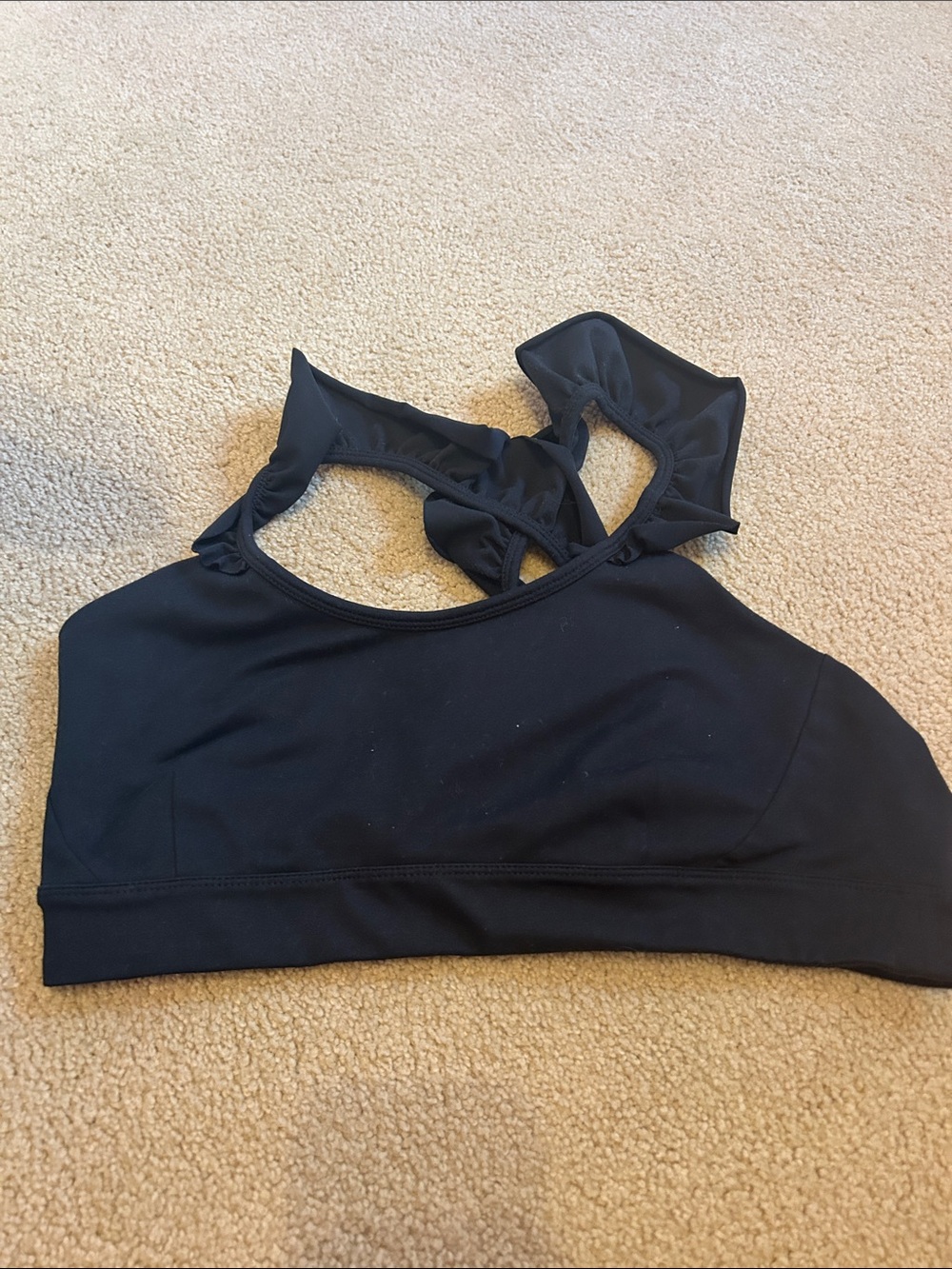 Women’s Black Sports Bra with Crisscross Back